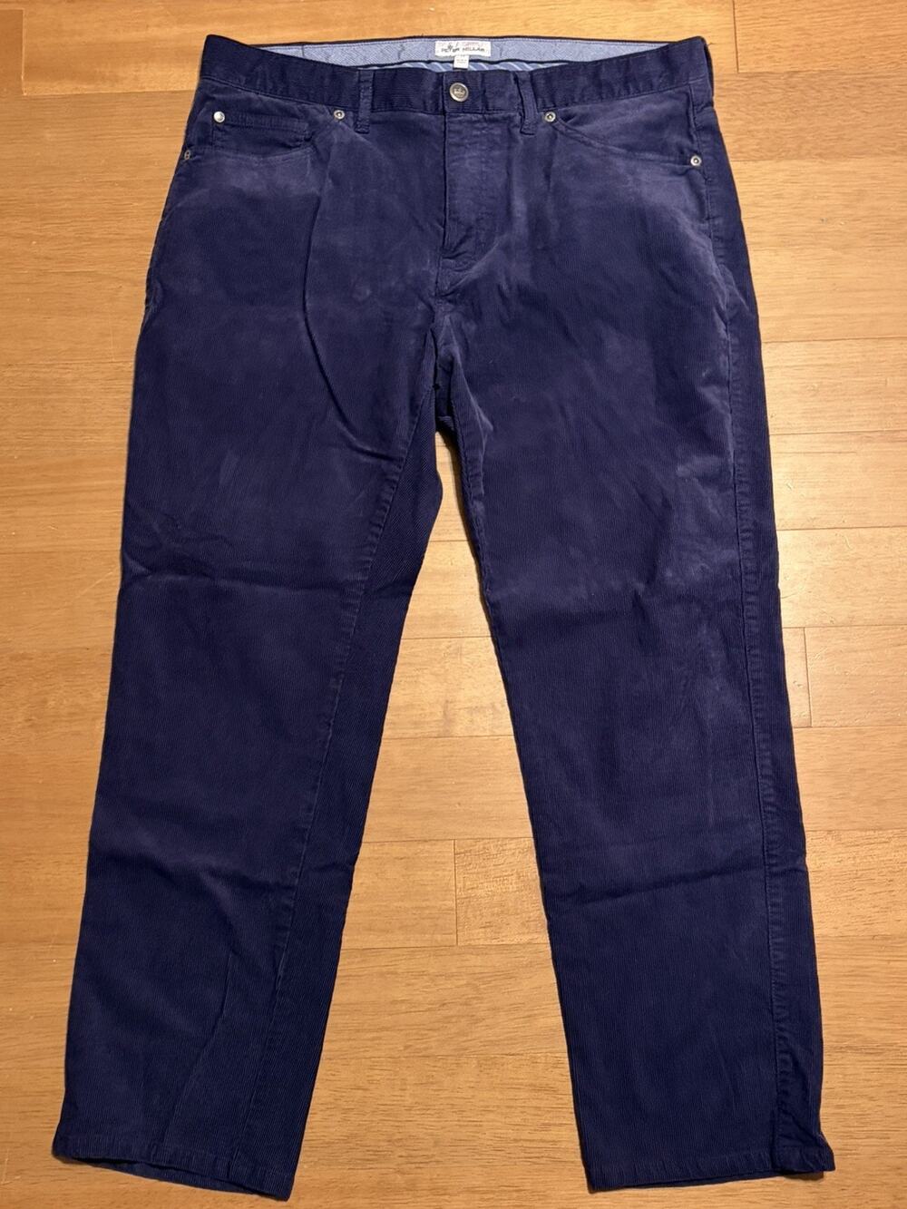 Peter Millar Corduroy Pants Mens 34x28 Navy Blue Superior Soft 5-Pocket Designer